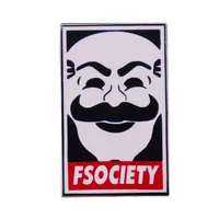 Mr. Robot Fsociety logo Enamel Pin mysterious hacker group Villains Badge E Corp Army Military Jewelry