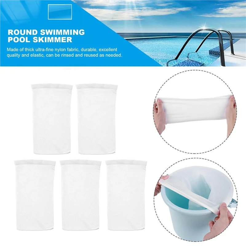 

ABZS 200X Swimming Pool Skimmer, Elastic Nylon Net, Clean Swimming Pool Skimmer Filter Sock Bag, Filter Net Filter Bag