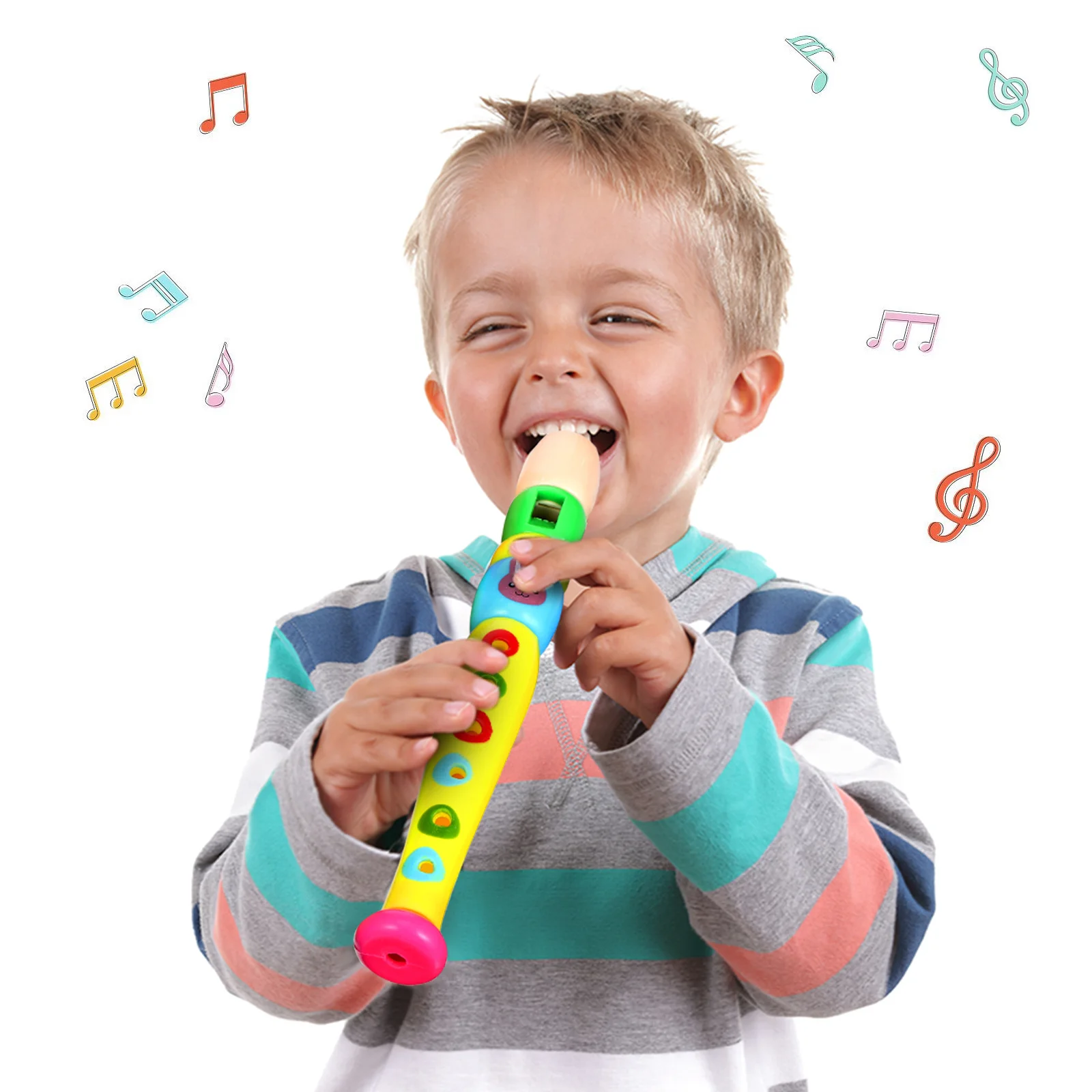 4Pcs Sechs-Loch Flöten Bunte Tier Druck Kunststoff Recorder Frühen Bildung Musik Klassen Kid Musical Instruments Anfänger