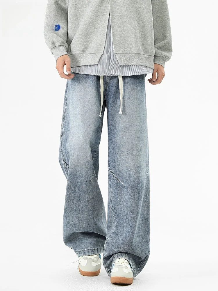 Wassup Tiger American Retro Waed Jeans Men's Spring Autumn Straight Leg Casual Pants Cleanfit Trendy Brand Youth Faion