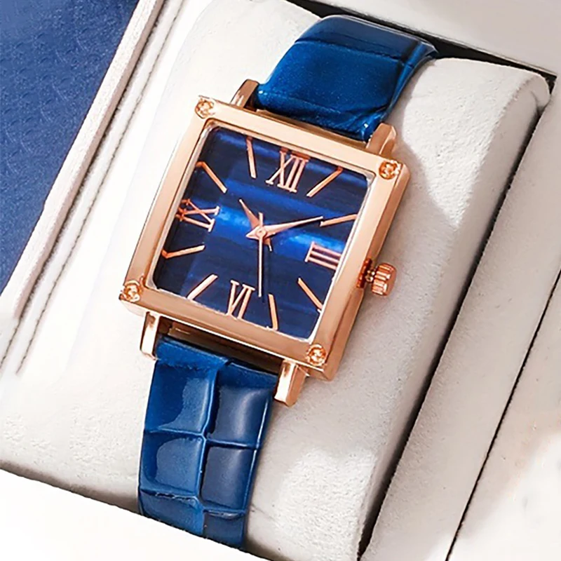 

Женские роскошные кварцевые часы с римским цифровым циферблатом, женские модные деловые часы, повседневные часы, ювелирные изделия