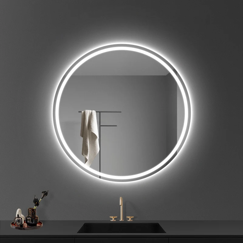 

Round Bathroom Mirror Makeup Women Vanity Bedroom Room Mirror Luxury Shower Large Espelho Grande Para Quarto Nordic Home Decor