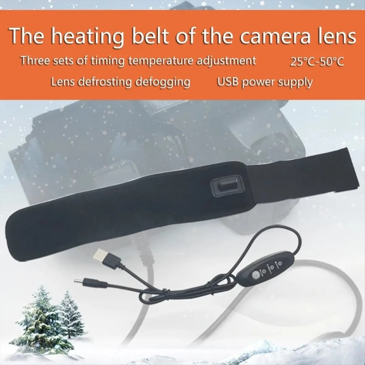 SCLS 3 Gear USB Camera Lens Heater Lens Anti-Condensation Heating Belt Dew Heating Pad Plate Warmer Heater