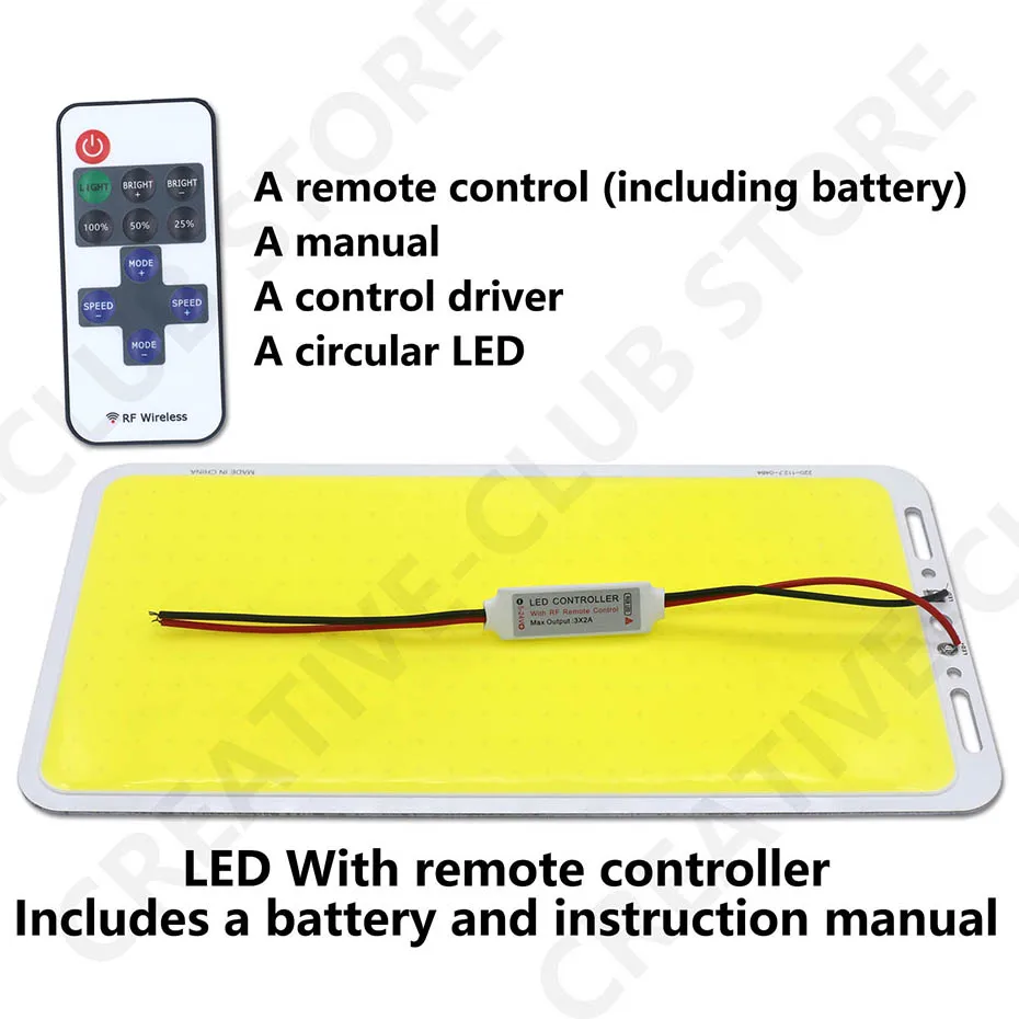 Dimmbares 100 W DC12V-14V LED-COB-Lichtpanel mit Dimmer-Matrix-LED-Platine für Leselampe, Türkuppel, Soffitte, Kennzeichenbeleuchtung – Detail 1