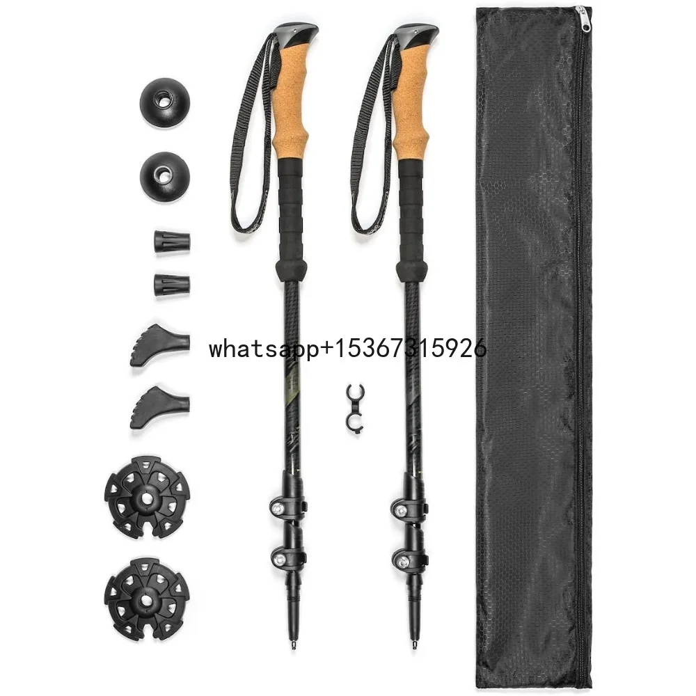 

Tech Trekking Poles - Carbon Fiber Walking or Hiking Sticks with Quick Adjustable Locks Trekking Poles