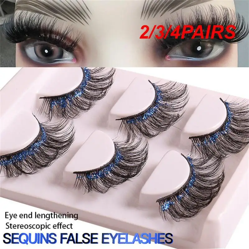 

2/3/4PAIRS Natural Fit Soft Light And Elegant Ingenuity Three-dimensional Curling False Eyelashes Slim And Light Eye Makeup