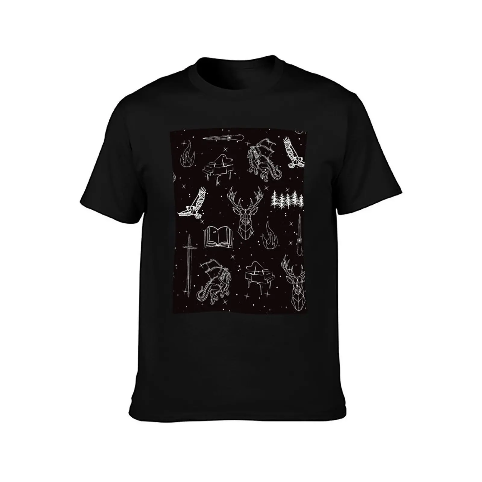 Throne of Glass Pattern T-Shirt Festival Party Tee Top T-Shirt