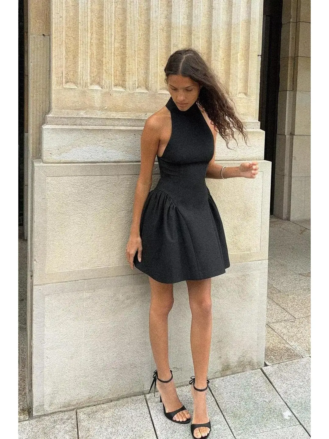 

ort Svel Dr Воротник висящий Ne Детали сращивания Внутренний слой Плиссированная текстура Осенний Ele Sle Женский Dr