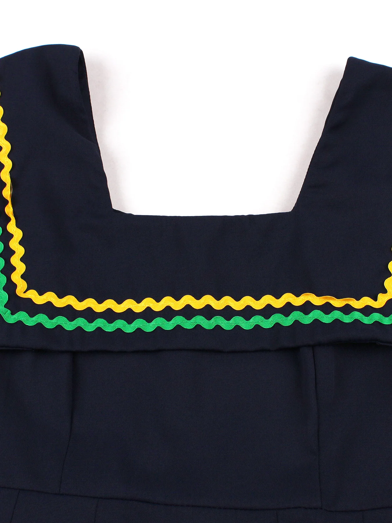 Tonval Contrast Webbing Square Neck Sleeveless Swing Pleated Women Dresses Summer Prom Birthday Party Vintage Swing Dress