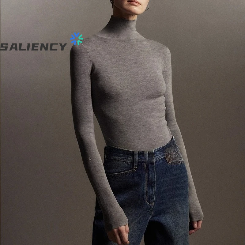 

SALIENCY женский вязаный свитер осень и зима водолазка вязаный узкий свитер топы высокоэластичные пуловеры