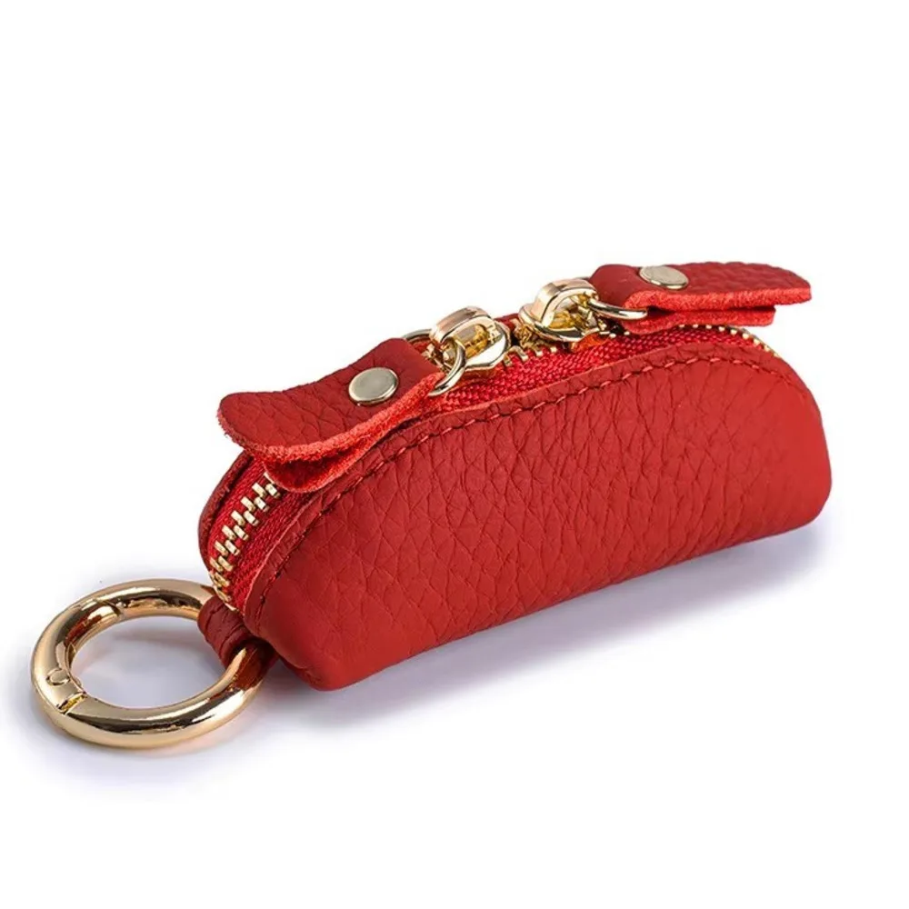 Brand Genuine Leather Zippered Coin Purse Keychain Bag Lady Coin Bag Mini Coin Purse Woman Wallet New Japanese-style Kay Wallet