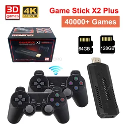 Console de jeu vidéo avec double manette sans fil, Game Stick X2 Plus, jeux rétro, 4K, 40000 jeux, GD10 Plus