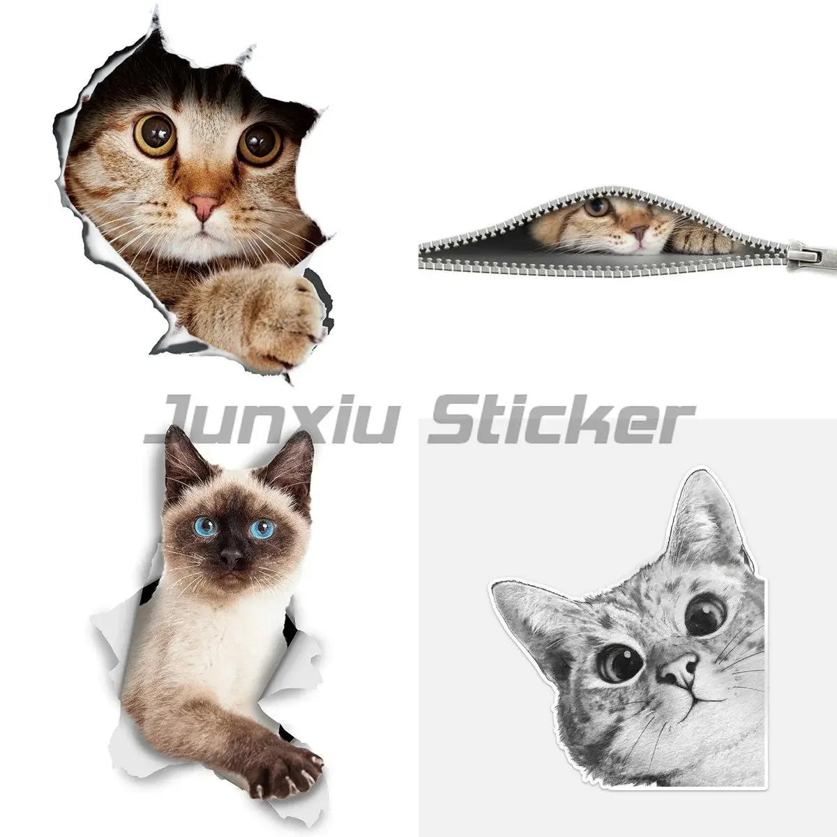 

Wall Cat Waterproof Car Sticker on Motorcycle Laptop Car Window Sticker Bumper Racing Helmet Trunk Wall Bicycle Vinyl Decal