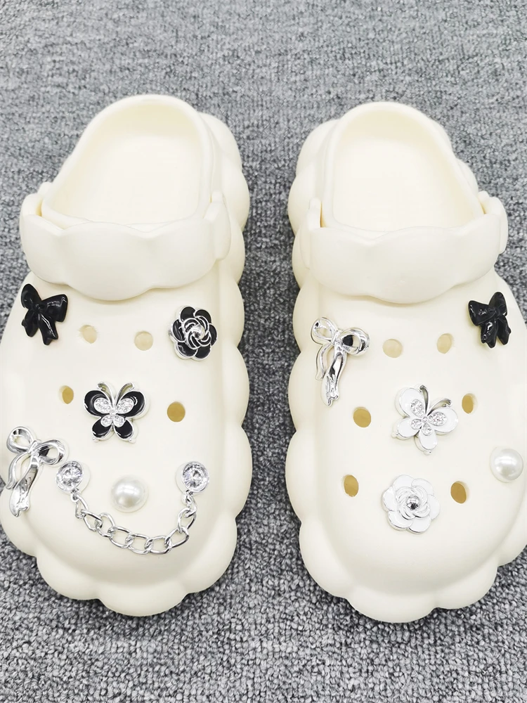 11PCS ABS Schuh Charm Schnallen DIY Phantasie Clogs Teile Zubehör Bogen Dekorationen Fit Frauen Strand Tasche Sandalen Halloween Party geschenke – Detail 6
