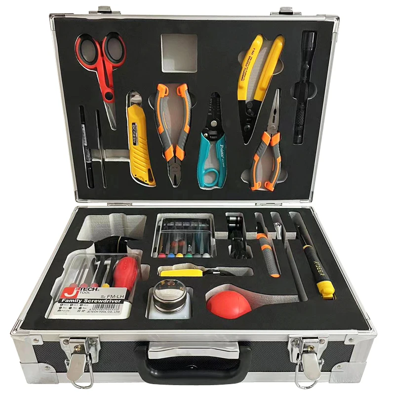 

FIBRETOOL-Compact Field Fiber Fusion Splicing Tool Kit, KL-08C Economy Optical Fiber Fusion Splicer and Cable Removing Tool Case