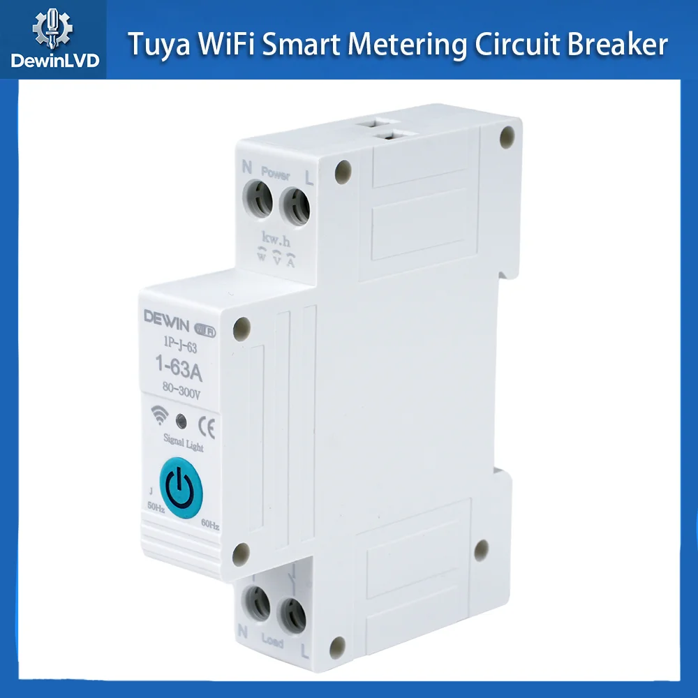 

Tuya WiFi Smart Metering Circuit Breaker Smart Life Remote Control Switch Automatic Wireless Interruptor Reclosing Switch DEWIN
