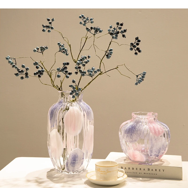 

Simple Glass Vase Crafts Ornaments Hydroponic Living Room Balcony Tabletop Flower Arrangement Home Decoration Art