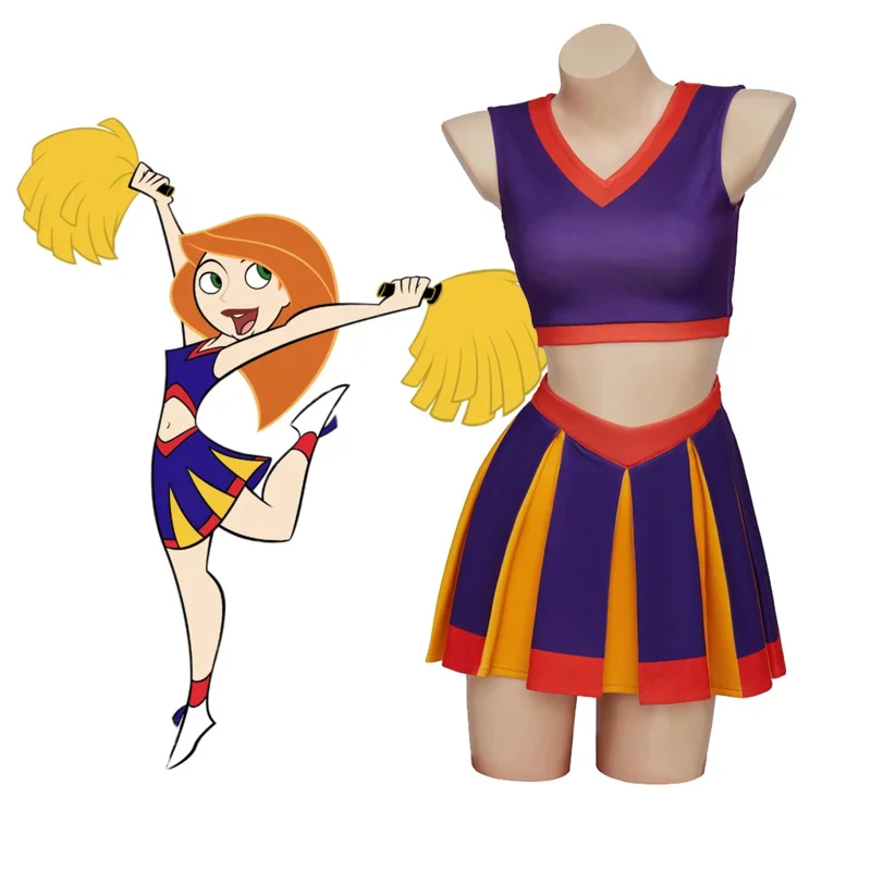 Kim cheerleader possible cosplay costume Kim Ann possibilities cosplay uniform tops crop top and mini skirt set