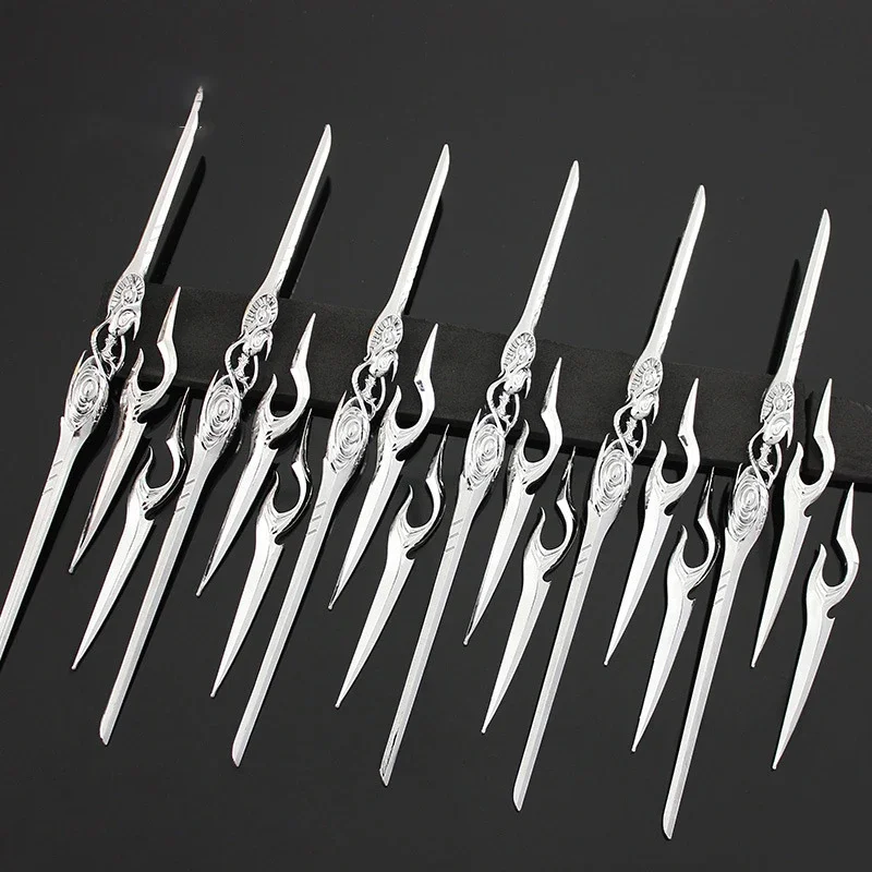 Juego de 3 piezas de cuchillo de lanzamiento de Cattelan javelin para niño, 22cm de arma de aleación de juguete, adornos de anime para niños