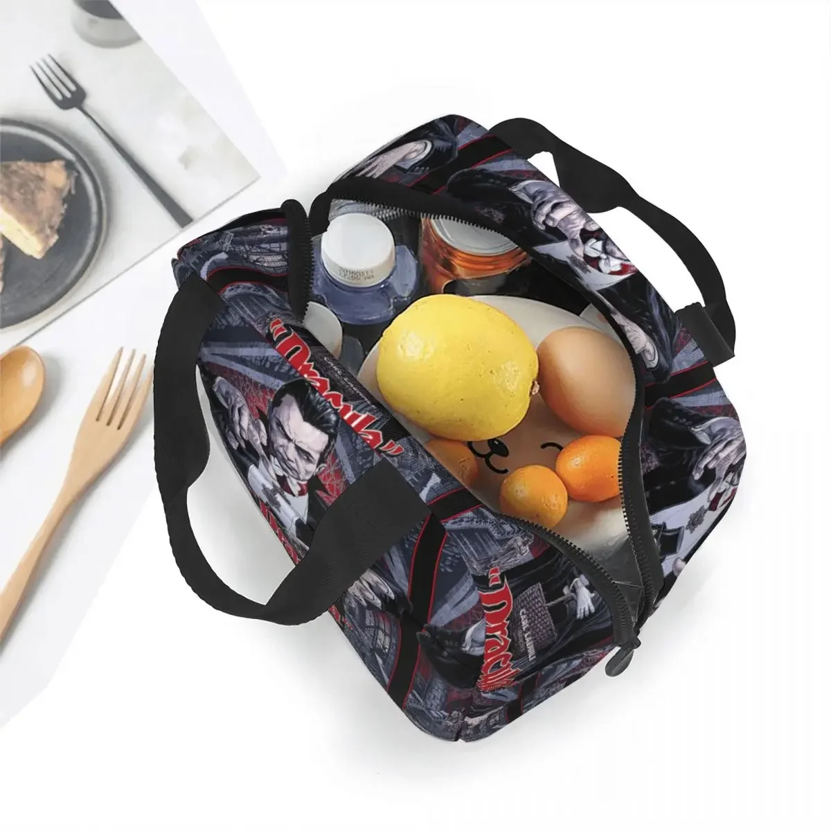 Horror Of Dracula 3 Insulated Lunch Bag Cooler Bag Lunch Container Horror of Dracula Tote Lunch Box Food Storage Bags Travel