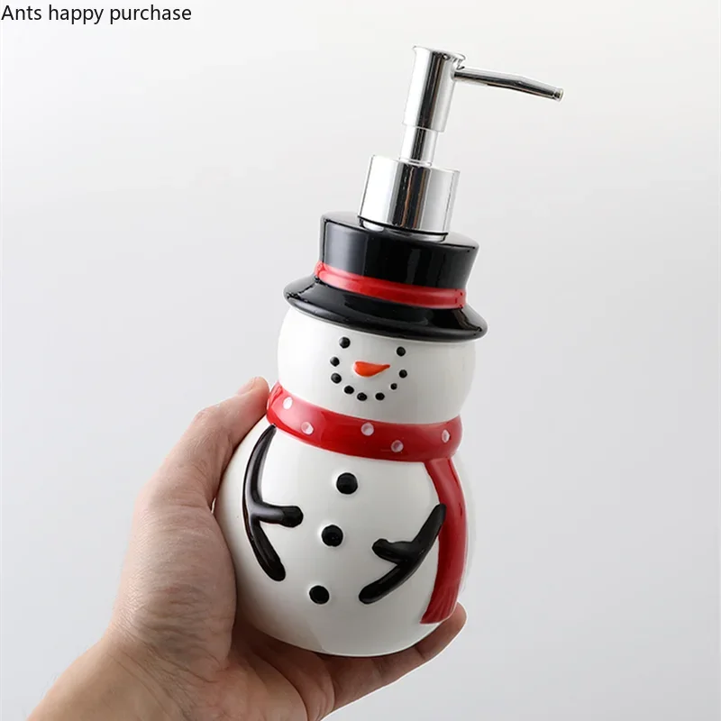 Garrafa de loção de cerâmica urso/pinguim/boneco de neve dispensador de sabão de natal mão desinfetante garrafas de shampoo garrafa de gel de banho