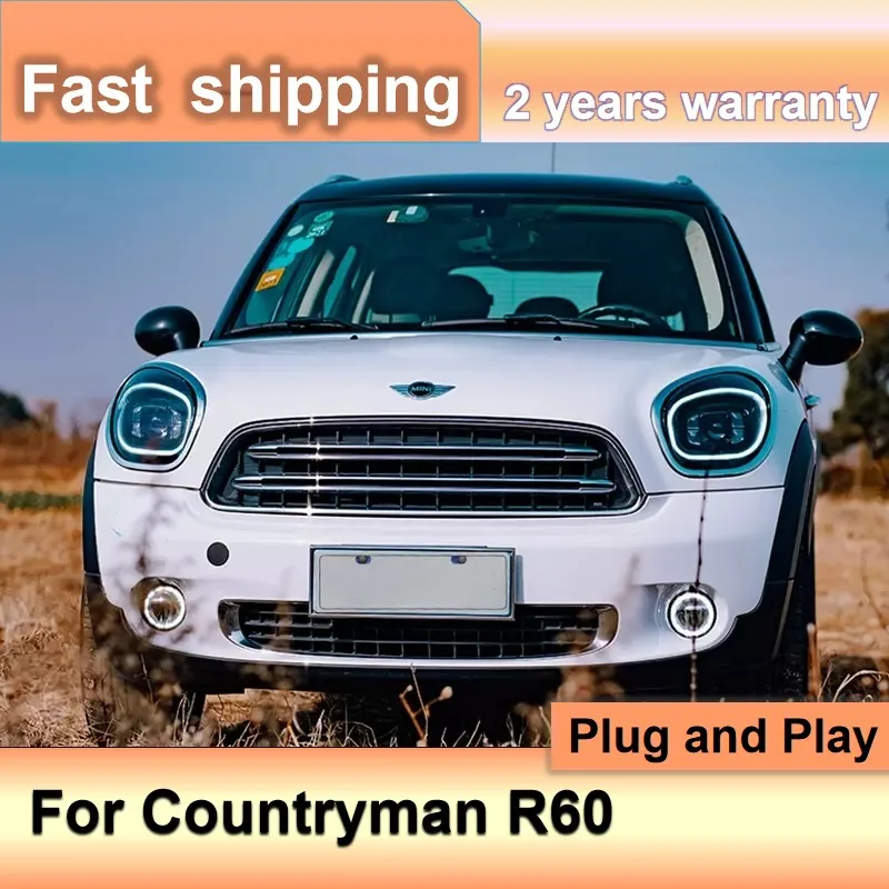 Car Accessories for Mini Countryman R60 Headlight 2007-2016 Mini R60 Head Lights BMW DRL Turn Signal High Beam Projector Lens