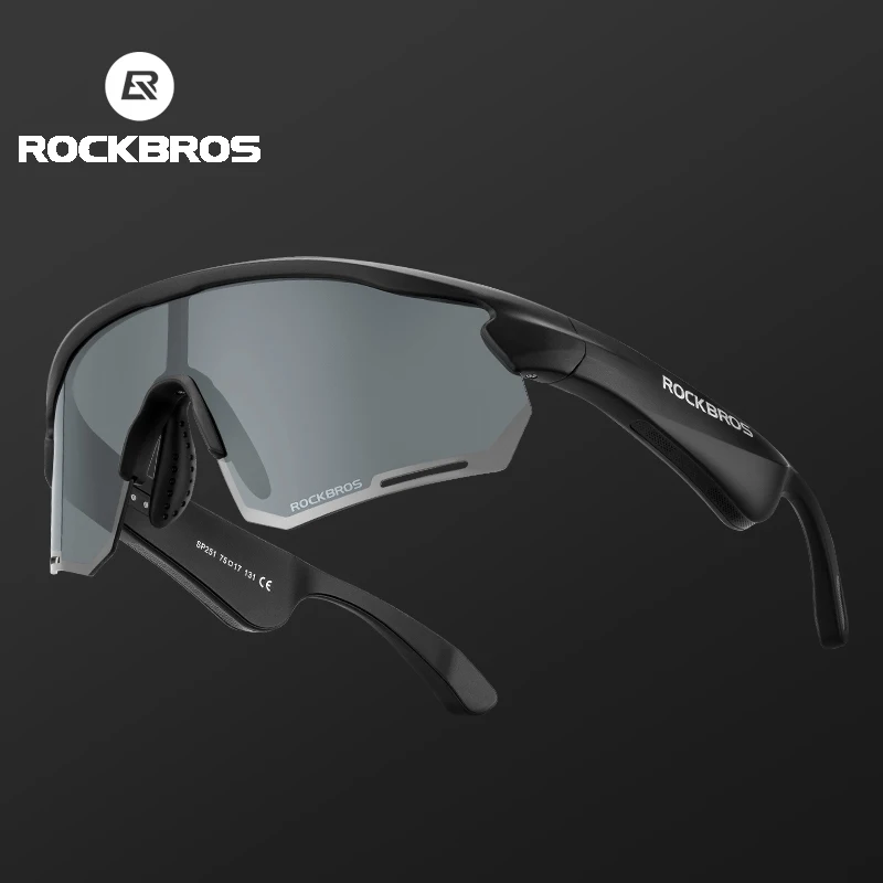 ROCKBROS Polarized Glasses Wireless Bluetooth 5.2 Sunglasses Headset Telephone Driving MP3 Riding Cycling Eyewear UV400 Goggles