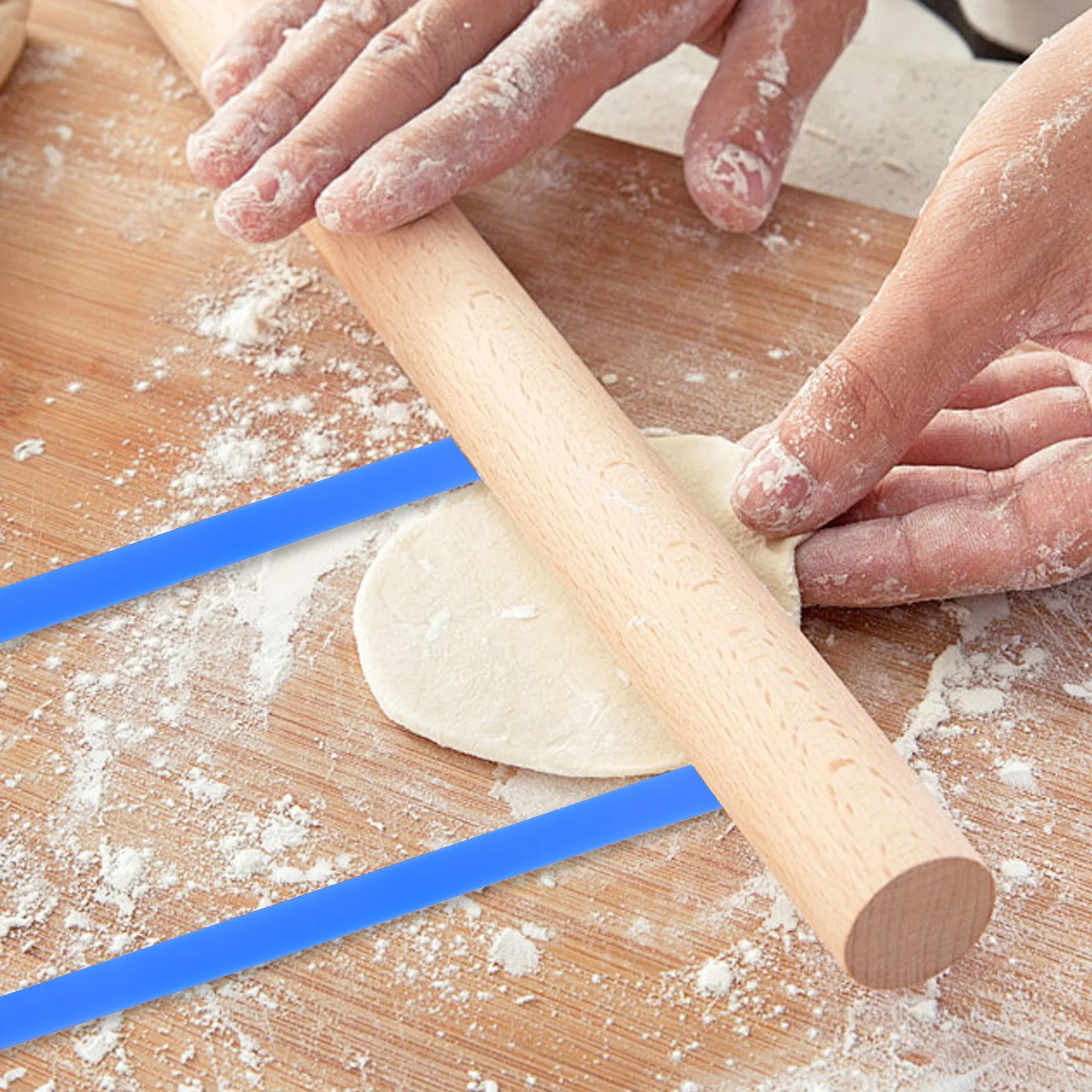 

6Pcs Silicone Dough Measuring Strips Rolling Pin Thickness Guides Rulers for Baking Biscuit Pizza Dough Leveler Tools