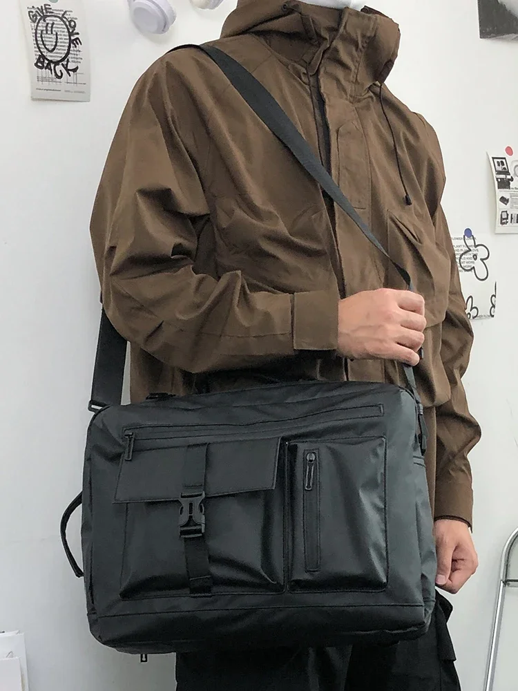 Sac à Dos en Nylon de Grande Capacité pour Homme, Style Streetwear, Décontracté, Voyage, École, Ordinateur Portable