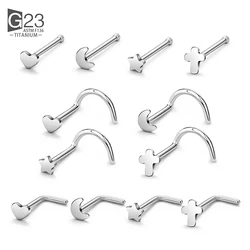 G23 ASTM F136 Titanium Body Piercing Jewelry Set Fashion Nose Studs Cartilage Piercings Screw for Ear Nose Lip