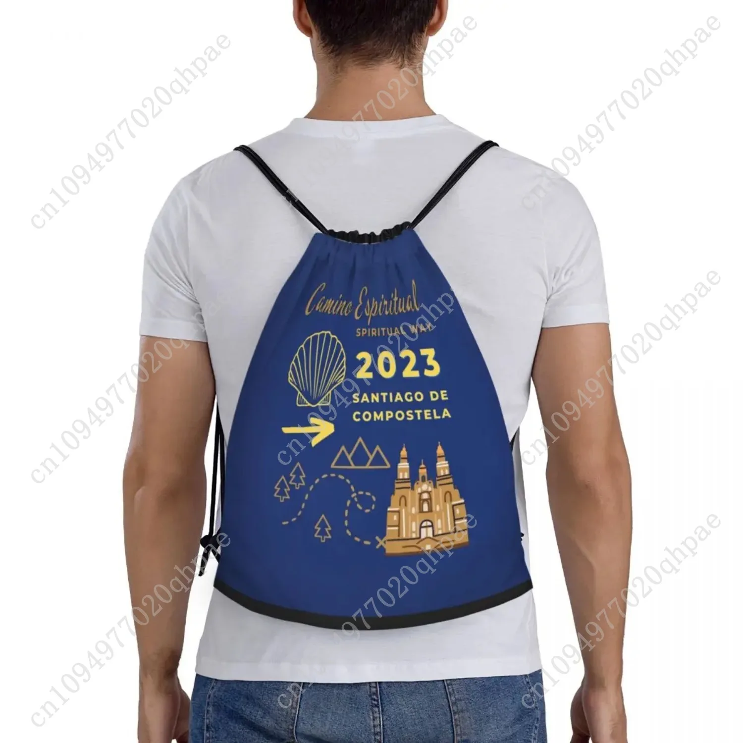 مخصص التقوقع شل كامينو دي سانتياغو الرباط أكياس للتدريب اليوغا حقائب الظهر النساء الرجال الرياضة الصالة الرياضية Sackpack