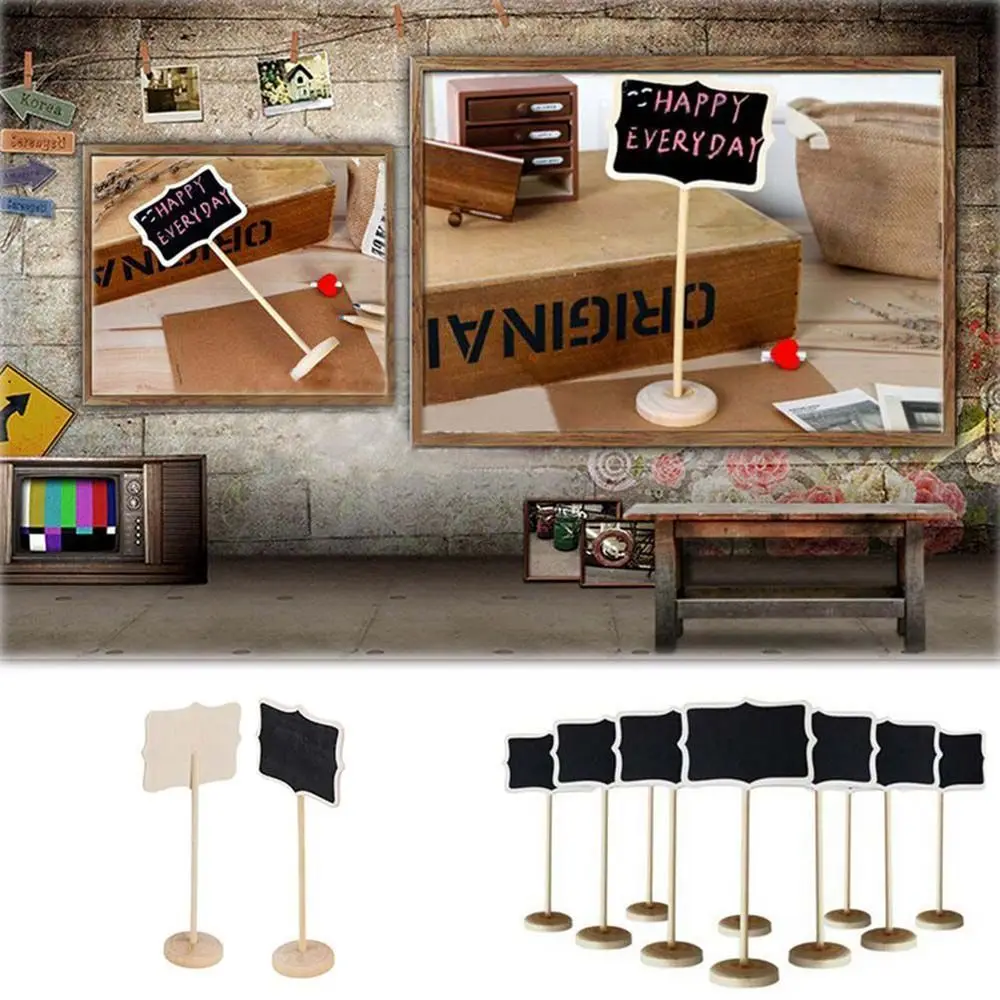 Wooden Small Sign Party Decoration With Stand Table Place Holder Chalkboard Information Sign Notice Board Blackboard