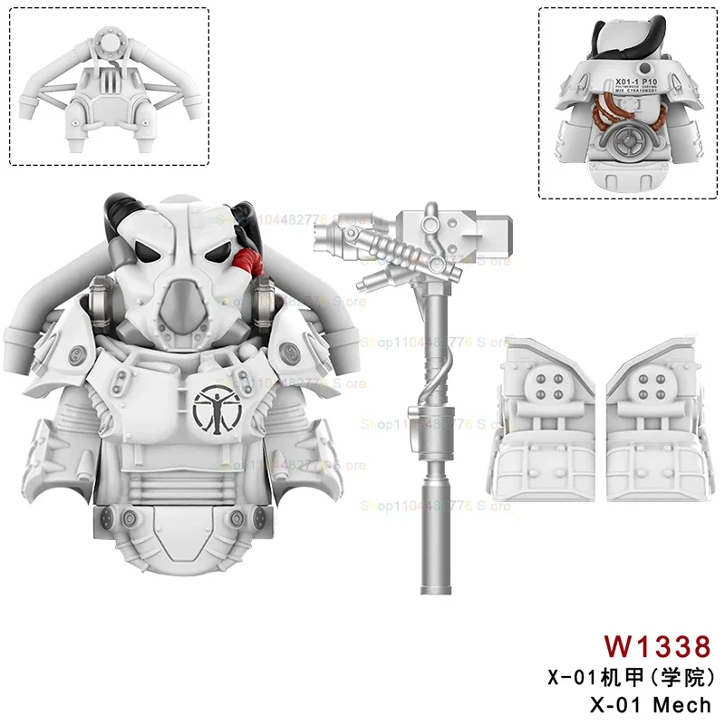 MOC Warriors جنود الدرع الثقيل اللبنات اكسسوارات عمل أرقام نماذج لعب للأطفال مهرجان الهدايا W1336 W1337