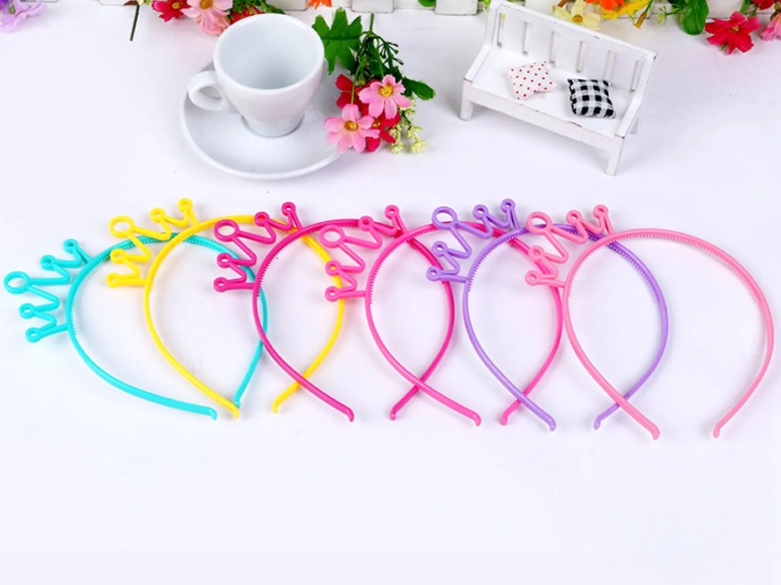 10 Mixed Color Plastic Cute  Ear Headband Hair band With Teeth Party Alice Girls Hair Costume Fancy Dress