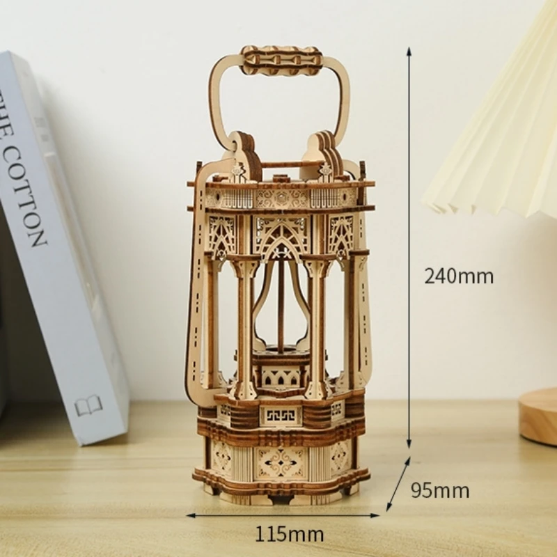 Magic Lamp 3D Puzzle Wooden Lantern Model Building Kit DIY Assembling Set Handicraft Hobby Home Decorpuzzle for Adult Toy Gift