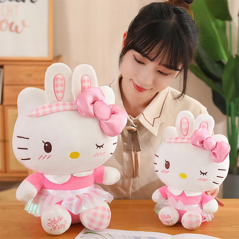 

Плюшевая игрушка Sanrio, серия «Милый кролик», 32/65 см, кавайная, милый плюшевый котёнок, кукла для девочек, подарок на день рождения, украшение для комнаты