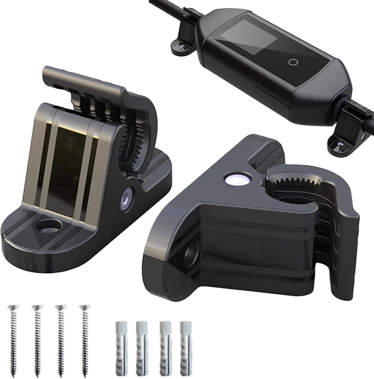 

2Pcs Wall Mount Vehicle Charger Holder - Electric Car Accessories, Electric Vehicle Charger Hook with Screws for EV Chargers