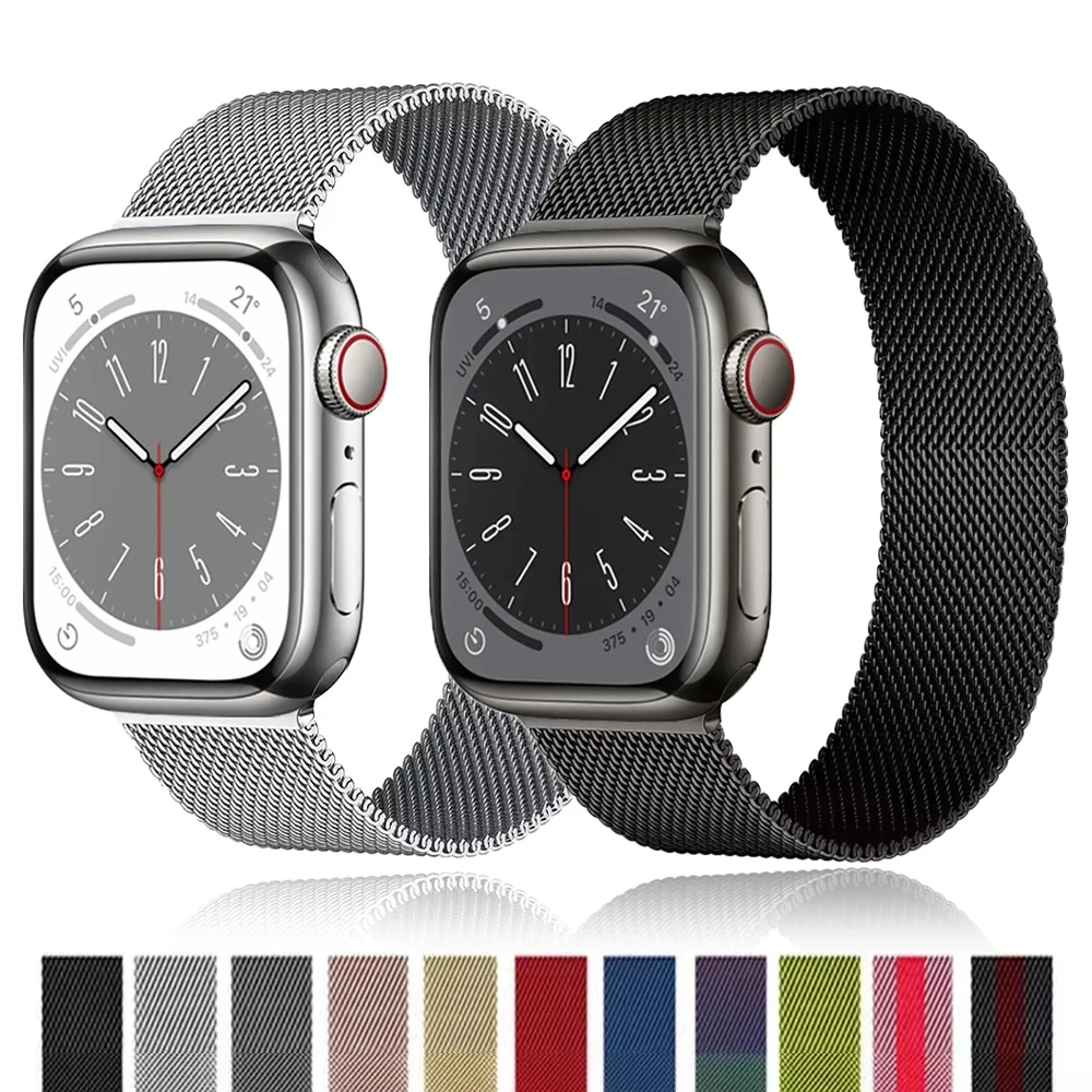 Band For Apple Watch 44mm 45mm 42mm 49mm 40mm 38 41mm Metal watchband correa bracelet iWatch series 8 9 7 6 5 4 3 SE Ultra Strap