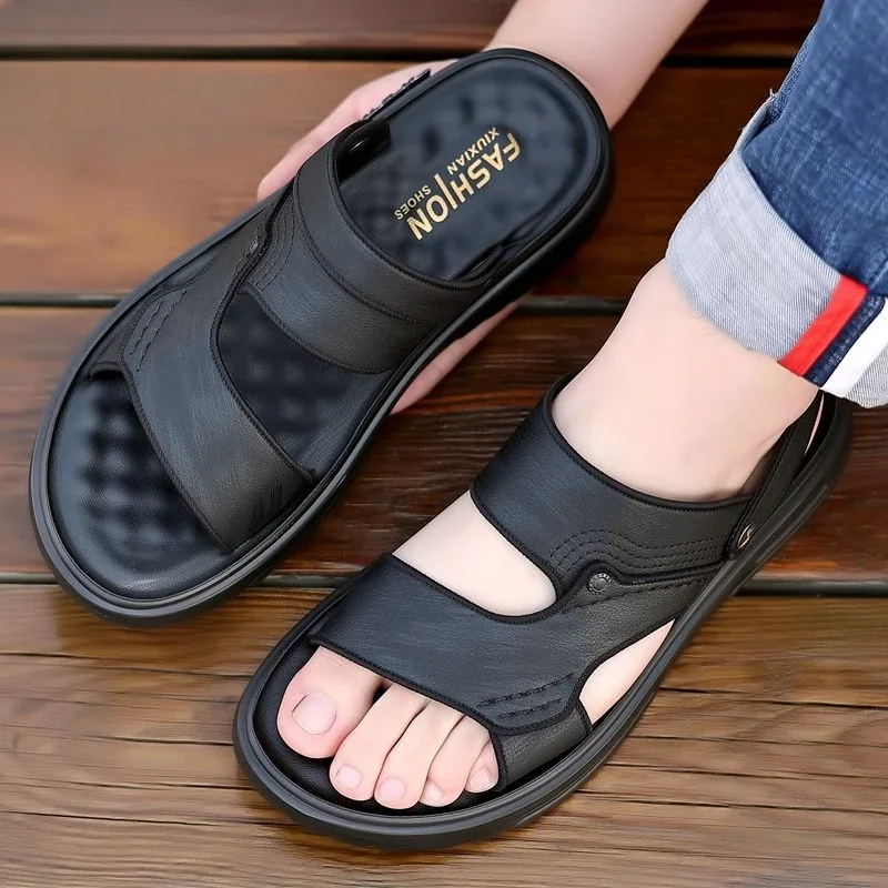 With Platform Male Shoe Open Toe Soft Height Men's Sandal Cheap Liquidation Comfortable Clearance Korean Style New Design 2024