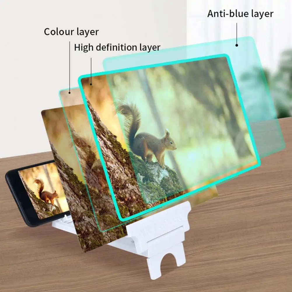 Folding Phone Screen Magnifier Anti-radiation Phone Screen Magnifier for Visual Fatigue Reduction 3d Movie Video Stand Amplifier