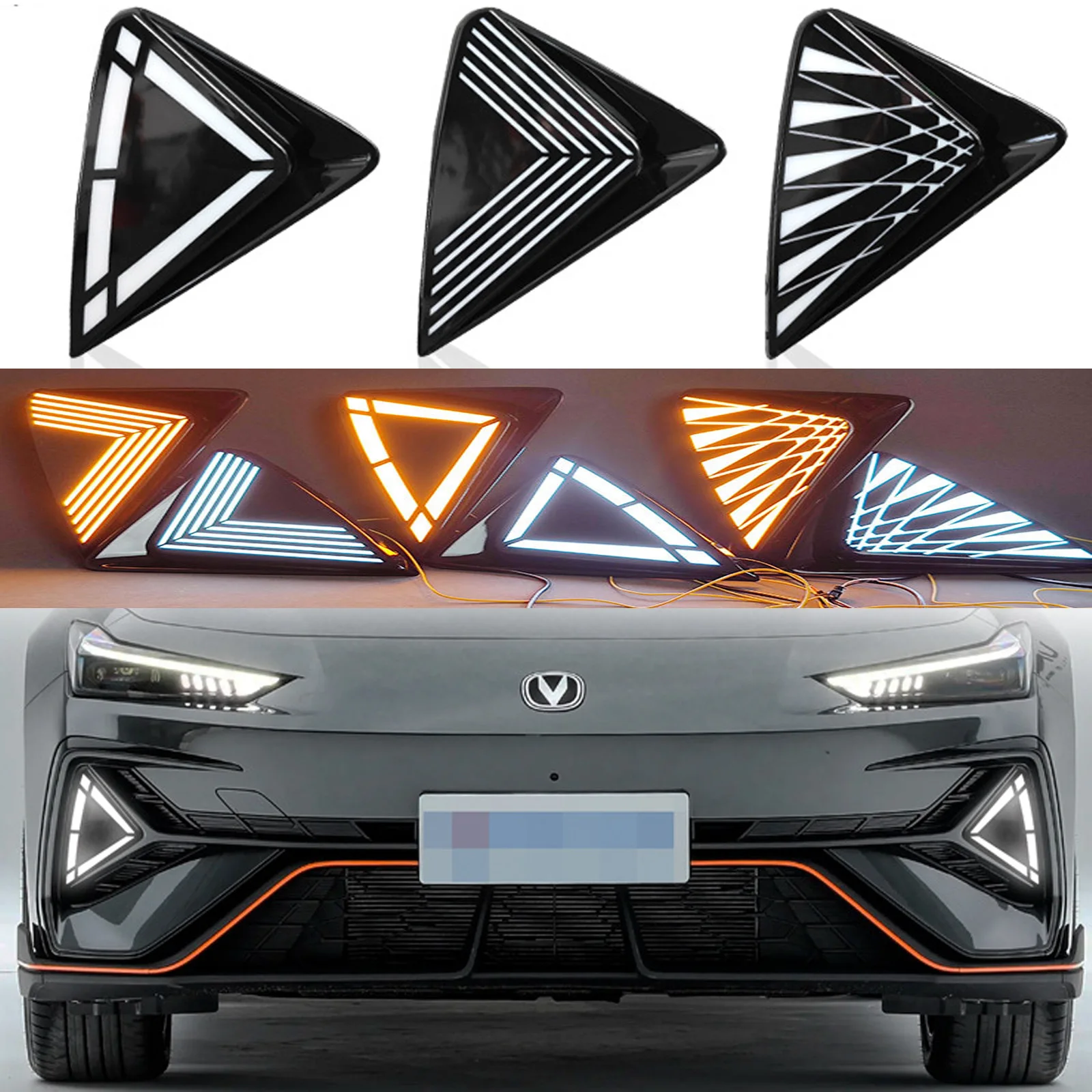 

Dynamic car bumper headlight ChangAn univ daytime light 2025y DRL car accessories LED headlamp Chang An UNI-V fog light