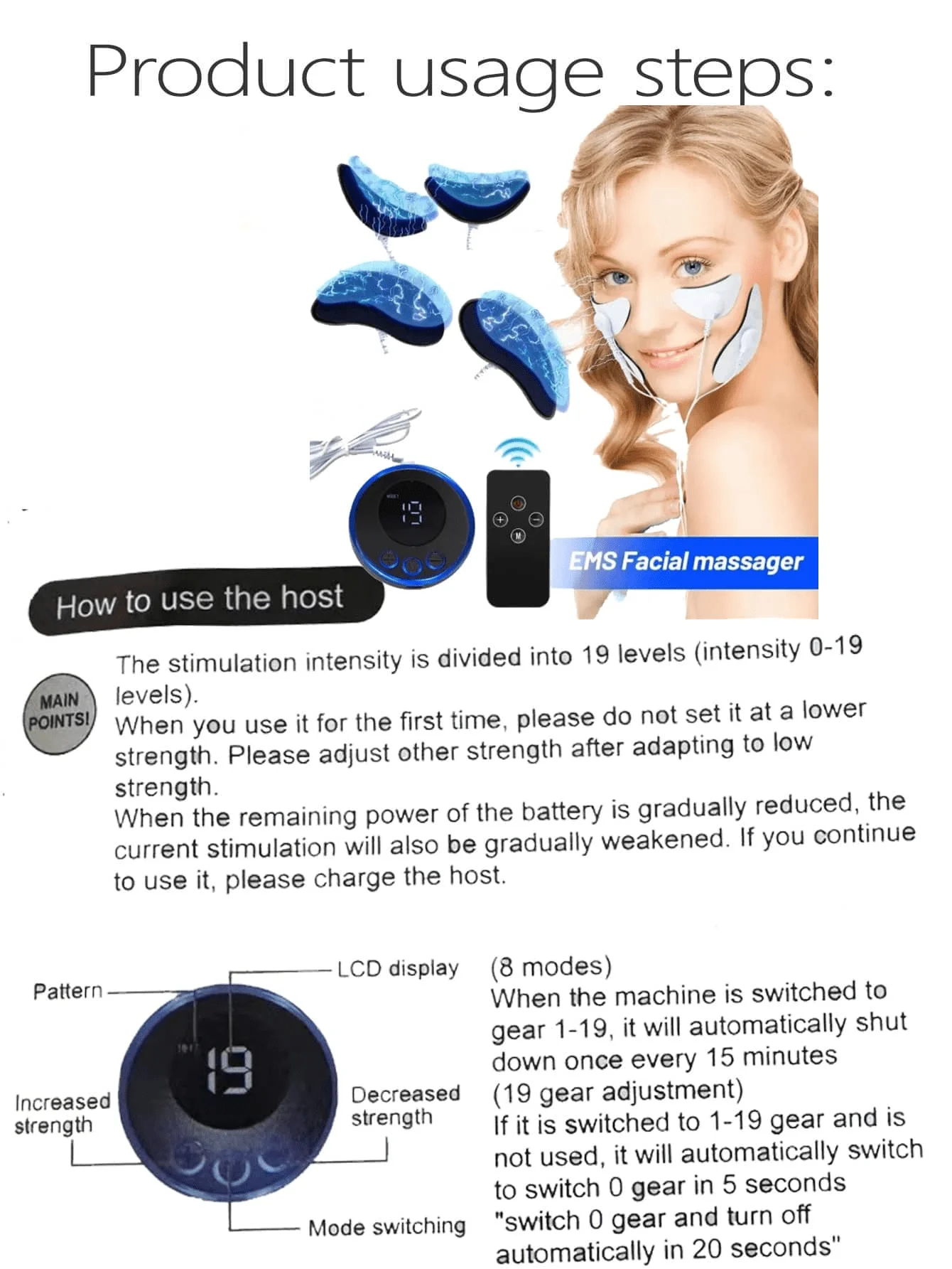 2026 جديد تدليك العين EMS تدليك شد الوجه مكركرنت الوجه للوجه المضادة للتجاعيد الجلد تشديد تدليك الجمال قابلة للشحن