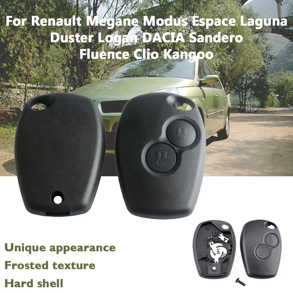 For Renault Megane Modus Espace Laguna Duster Logan DACIA Sandero Fluence Clio Kangoo 2 Button Remote Key Shell Case