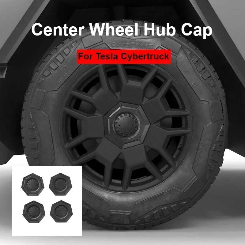 

4PCS Center Wheel Hub Cap for Tesla Cybertruck 2024 ABS Full Coverage Cap Custom Replacement Modification Car Accessories Decor