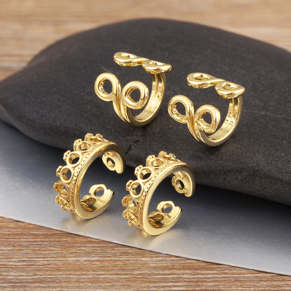 Nidin New Trendy Leaf/Palm Shape Multilayer Female Ear Cuff No Piercings Clip Earrings For Women Personality Jewelry Accessories