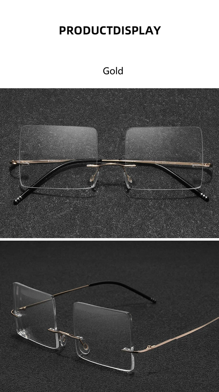 Special Glasses For Playing Billiards Men's Frameless High-Definition Eyeglasses Ultra Light Pure Titanium Prescription Eyewear