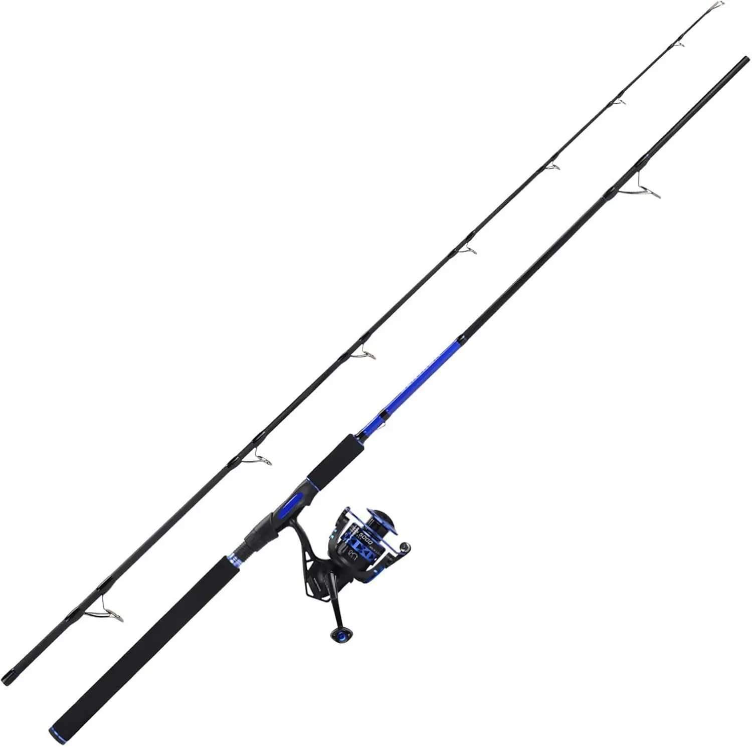 Fishing Rod and Reel Combo, Spinning & Baitcasting Combos, IM6 Graphite 2Pc Blanks,Stainless Steel Guides with Ceramic Rings, C