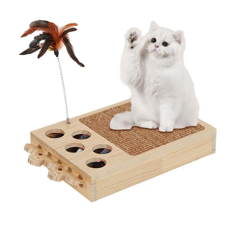 

Cat Scratching Pad Whack-a-mole Cat Toy Soft Feather Interactive Cat Scratcher Funny Fashionable Cat Playing Supplies For cats