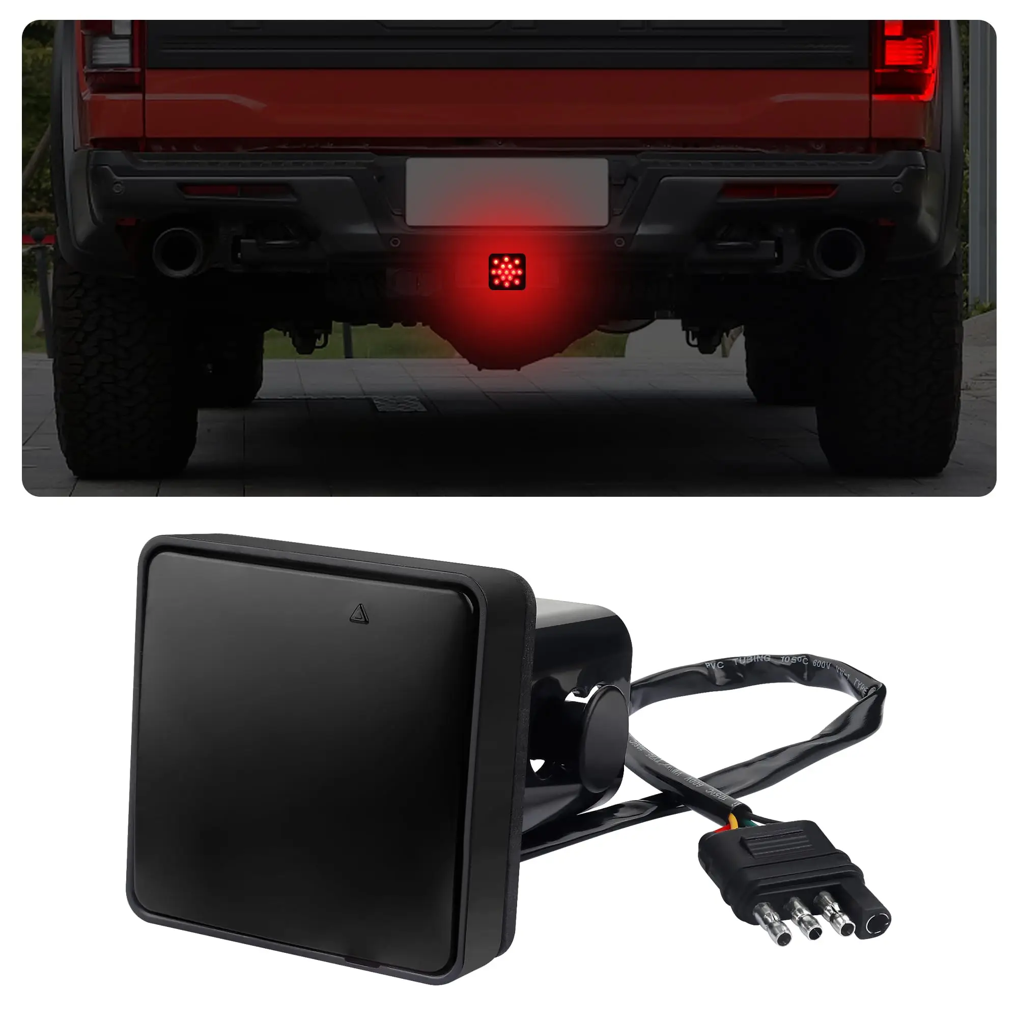 

15LED Trailer Hook Brake Light 12v 2inch Trailer Hitch Receiver Cover 4 Pin Car Accessories Car Signal Lamp Warning Strobe Light