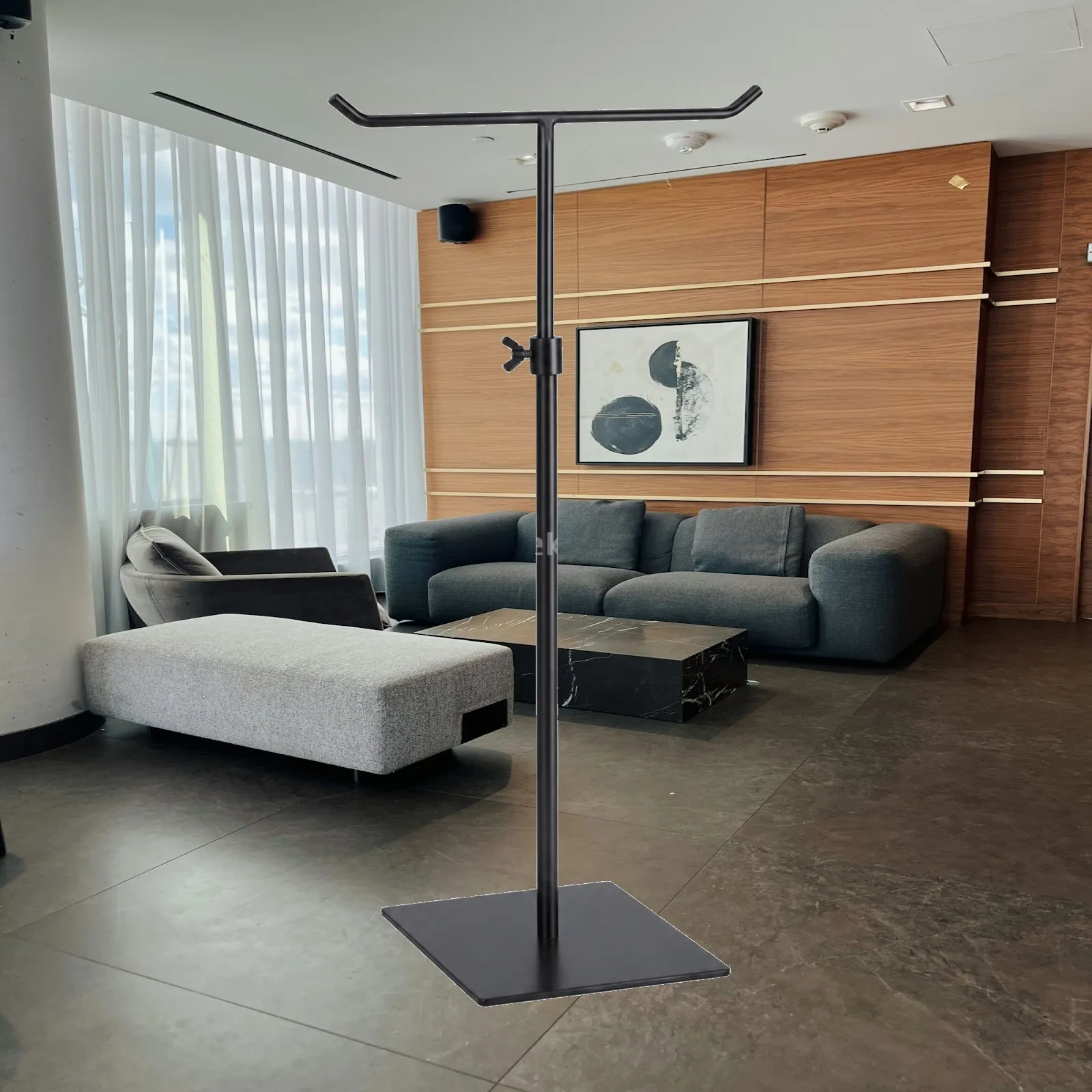 Cross Shaped Stainless Steel Scarf Stand Adjustable Height Display Rack for Designer Handbags Shoulder Bags Jewelry Home Storage